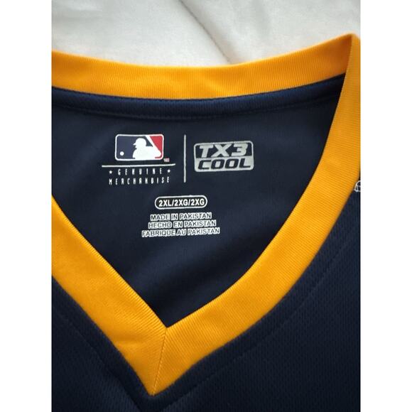San Diego Padres GenuineJersey TX3 Cool Navy Blue & Gold 2XL T-0004 - Picture 6 of 9